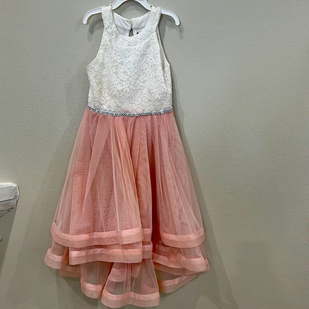 White and Pink Formal Dress